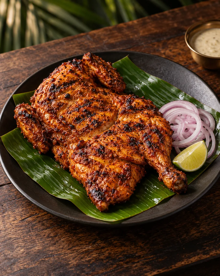 Illustrative peri peri alfaham with lime and onion